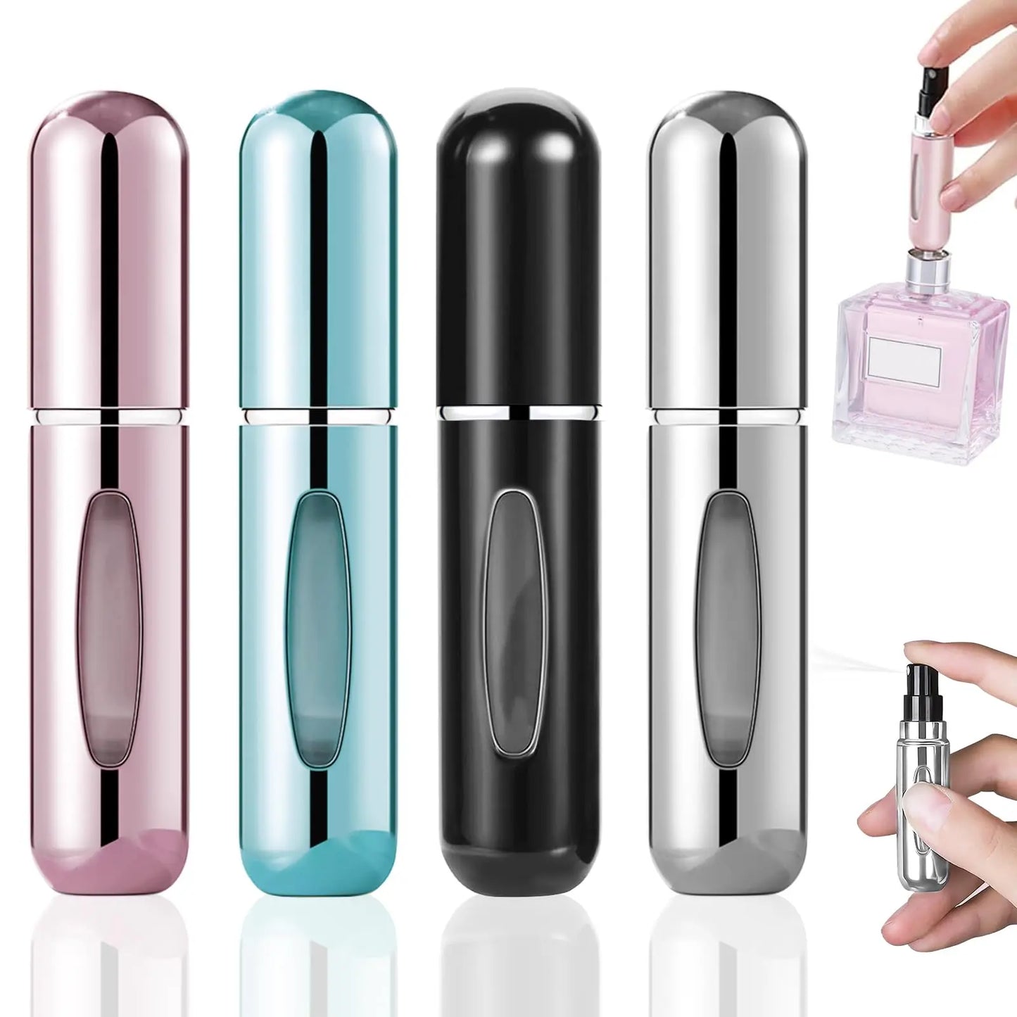 4Pc Multi Colour Perfume Travel Bottle