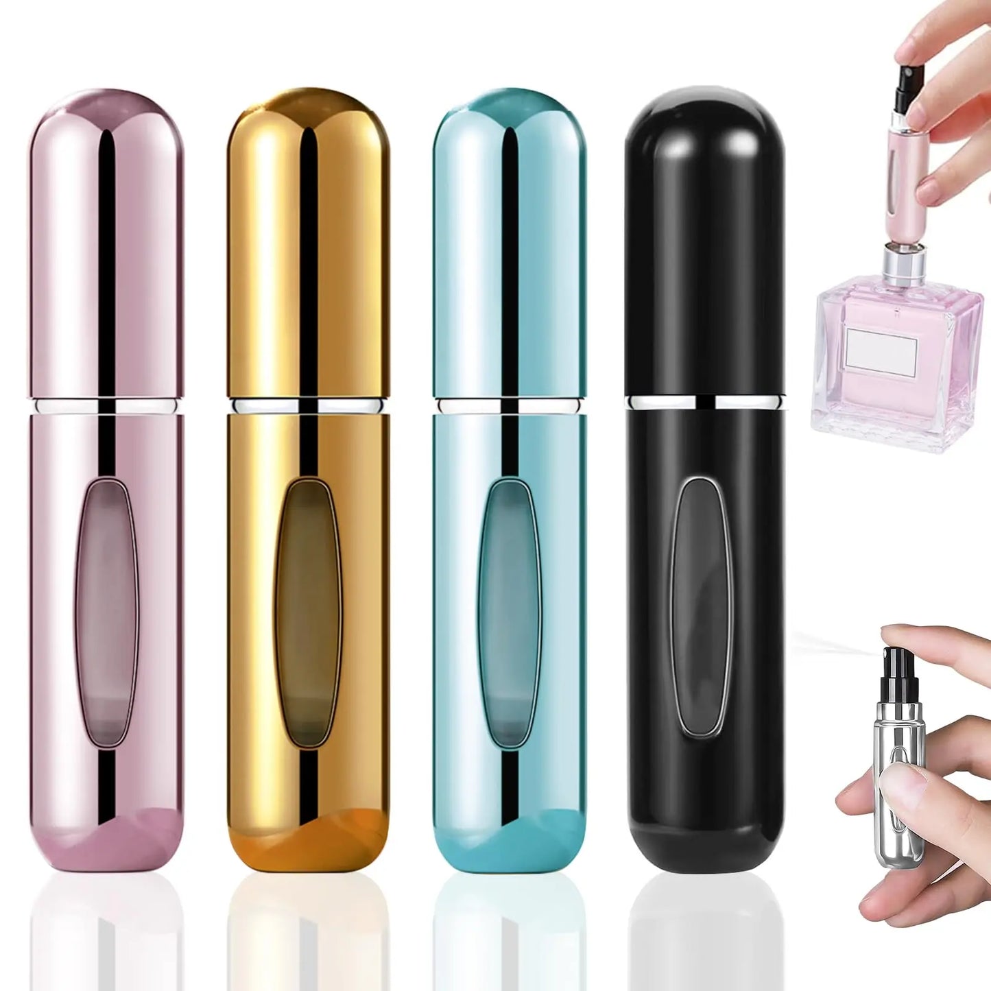 4Pc Multi Colour Perfume Travel Bottle